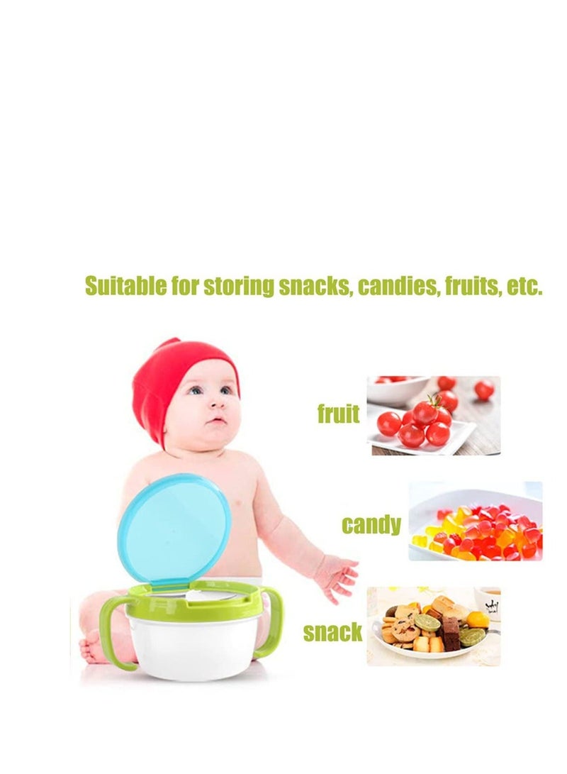 Snack Catcher Portable Spill-Proof Baby Snack Containers 2 Piece Set, Reusable Baby Snack Catchers with Travel Lid, Baby Food Storage Jars, Freezer & Microwave Safe