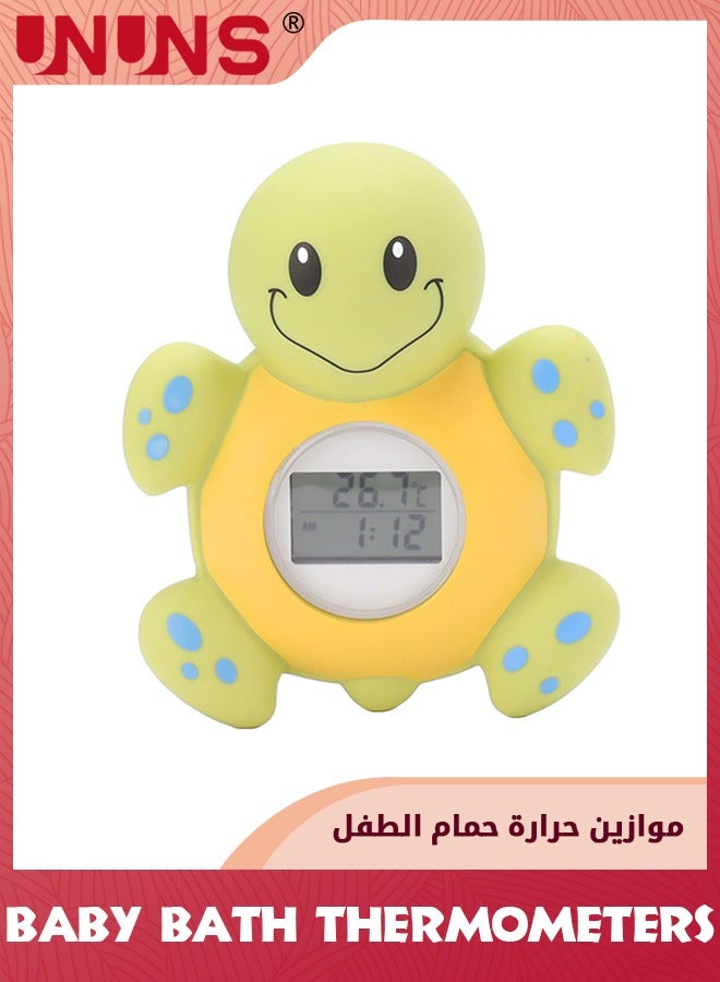 Baby Bath Thermometer,Cute Tortoise Bathroom Water Thermometer For Kids,Bathroom Safety Temperature Thermometer With Automatic Water Induction Switch,LED Temperature Warning,Smart Accurate