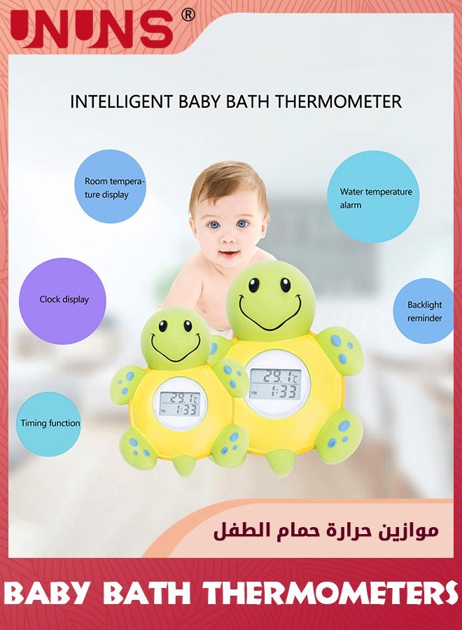 Baby Bath Thermometer,Cute Tortoise Bathroom Water Thermometer For Kids,Bathroom Safety Temperature Thermometer With Automatic Water Induction Switch,LED Temperature Warning,Smart Accurate