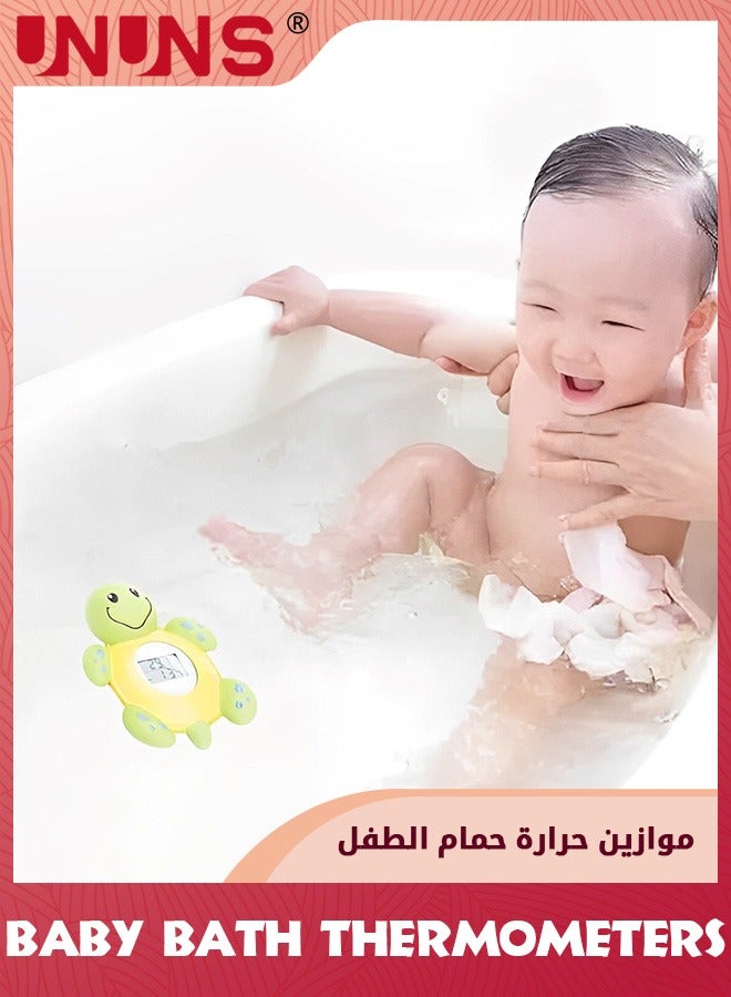 Baby Bath Thermometer,Cute Tortoise Bathroom Water Thermometer For Kids,Bathroom Safety Temperature Thermometer With Automatic Water Induction Switch,LED Temperature Warning,Smart Accurate