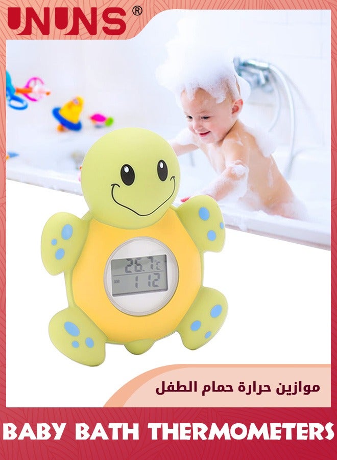 Baby Bath Thermometer,Cute Tortoise Bathroom Water Thermometer For Kids,Bathroom Safety Temperature Thermometer With Automatic Water Induction Switch,LED Temperature Warning,Smart Accurate