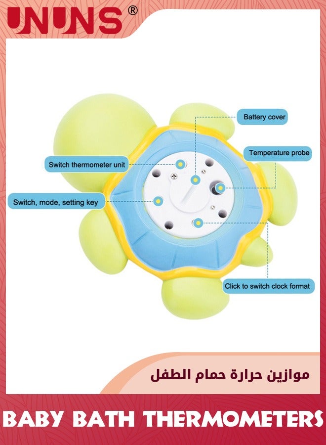 Baby Bath Thermometer,Cute Tortoise Bathroom Water Thermometer For Kids,Bathroom Safety Temperature Thermometer With Automatic Water Induction Switch,LED Temperature Warning,Smart Accurate