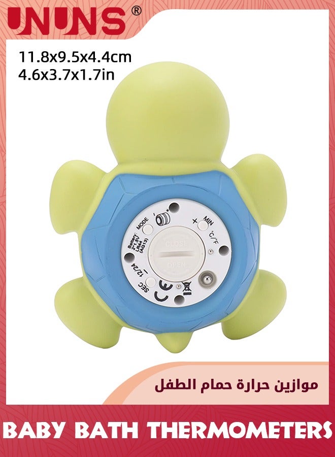 Baby Bath Thermometer,Cute Tortoise Bathroom Water Thermometer For Kids,Bathroom Safety Temperature Thermometer With Automatic Water Induction Switch,LED Temperature Warning,Smart Accurate