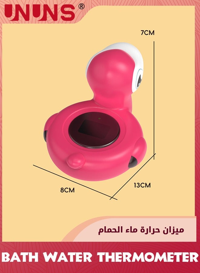 Baby Bath Thermometer,Flamingo Safety Thermometer,With Temperature Warning,Smart Accurate,Infant Bath Floating Toy,Pool Temperature Gauge For Hot Tub,Bathroom Safety Water Thermometer For Kids