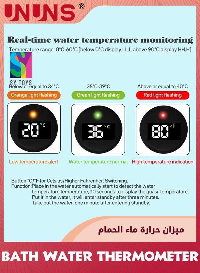 Baby Bath Thermometer,Flamingo Safety Thermometer,With Temperature Warning,Smart Accurate,Infant Bath Floating Toy,Pool Temperature Gauge For Hot Tub,Bathroom Safety Water Thermometer For Kids