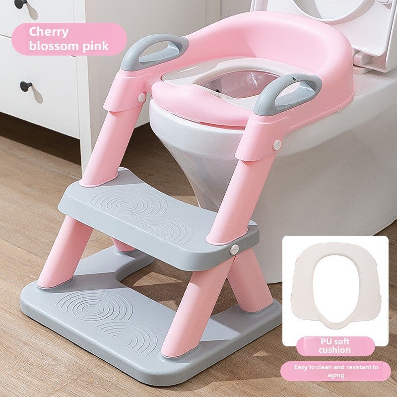 Kids Potty Training Toilet Ladder Seat Pink PU upgrade cushion