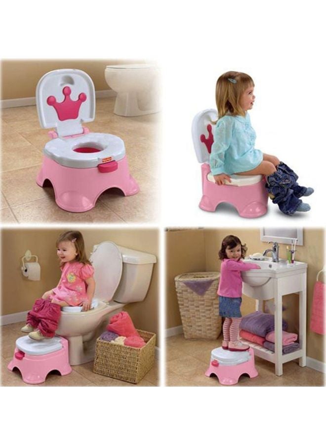 3-In-1 Royal Baby Potty Step Stool - Pink