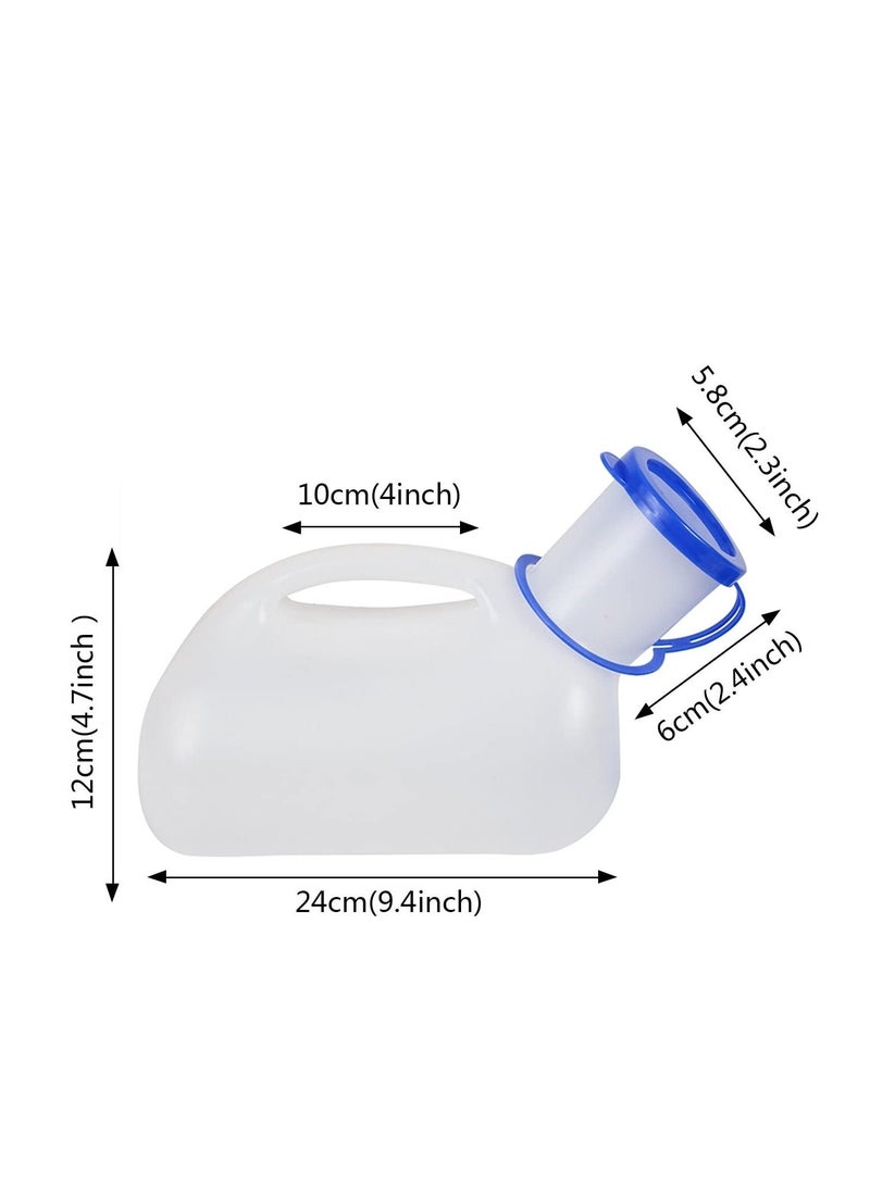 Unisex Urinal Portable Toilet Urinal for Men and Women Pee Bottle with a Lid and Funnel for Elderly Kids and Patients for Camping Outdoor Travel 2Pack