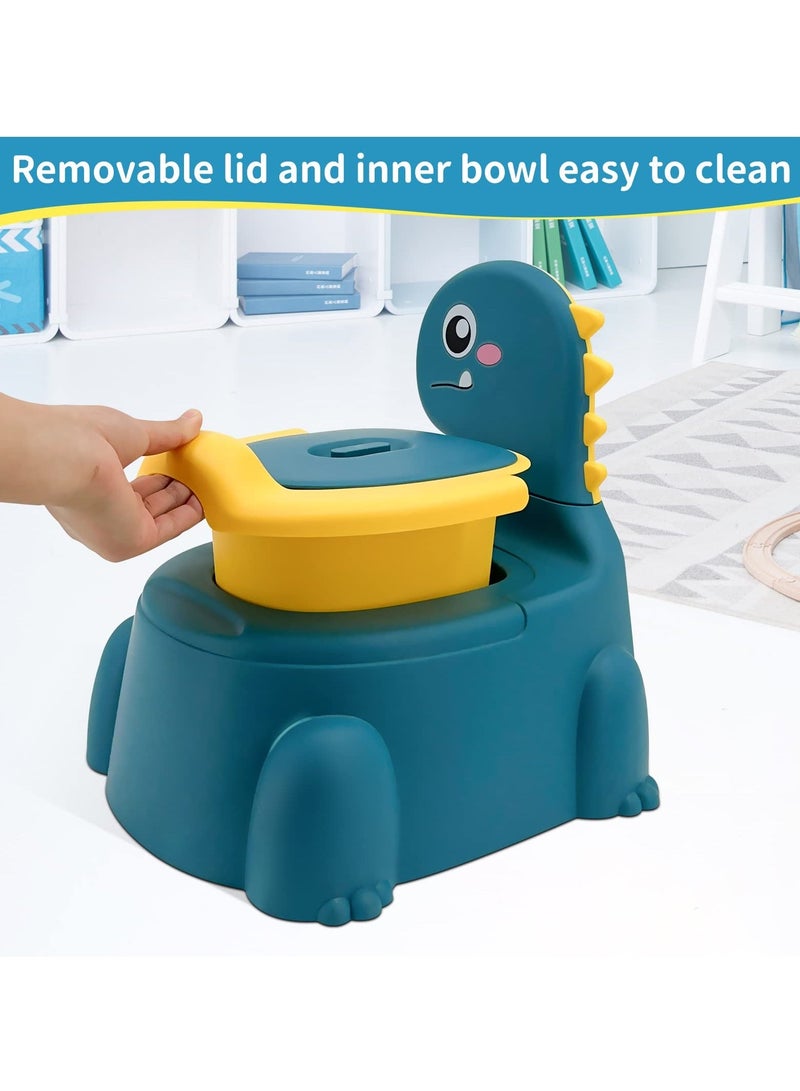 Kids Dinosaur Potty Training Chair, Comfortable Toddler Toilet Trainer with Lid for Boys and Girls, Ages 1-6