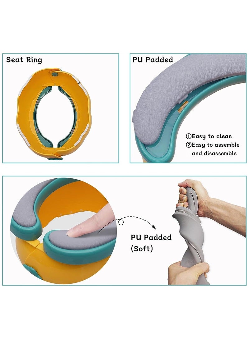 Travel Potty for Toddlers Kids, Foldable Potty, Potty Training Toilet Seat, Includes 20 Disposable Baggies, Emergency Travel Potty Perfect for Public Toilets, Road Trips, Beach, and More