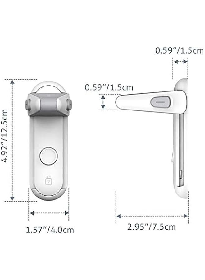 1 Piece Baby Proofing Door Handle Lock, White