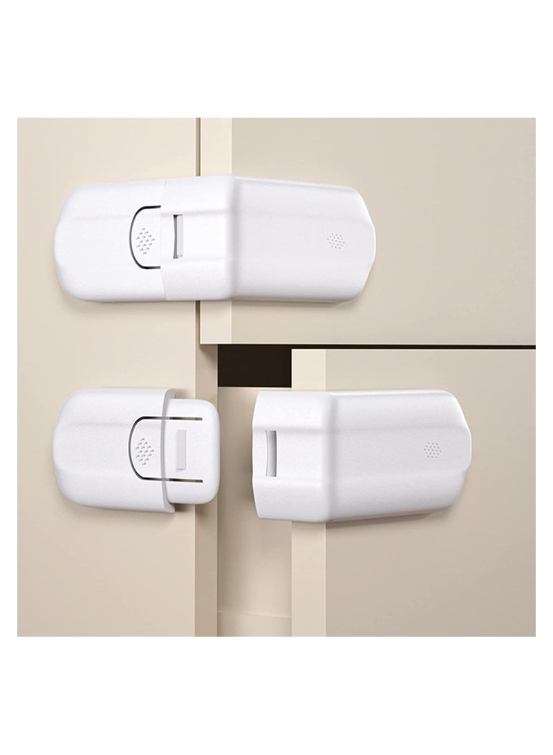 Kids Safety Cabinet Locks, 4Pcs Child Safety Refrigerator Lock for Home Fridge Freezer Door Proof Locks, with Adhesive and Easy to Install, Anti-pinch Baby 90-degree Safety Right-angle Lock