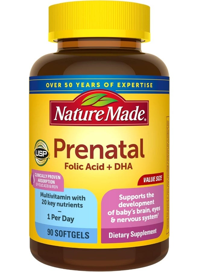 Prenatal Multi + Dha 200 Mg Rich In Folic Acid Iron Iodine & Zinc Value Size 90 Softgels