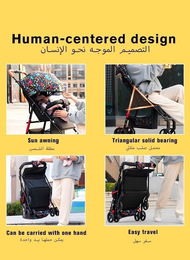 Baby Lightweight Strollers for Toddlers Kids, Infant Portable Travel Stroller With Compact Design, Quick Collect, Sit Lying, 5 Point Safety Harness and More