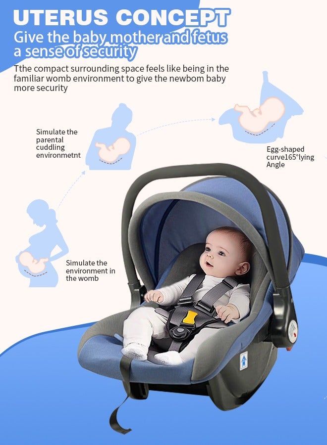 Baby Car Seat With Full Body Support Cushion Carrier Cot And Adjustable Canopy