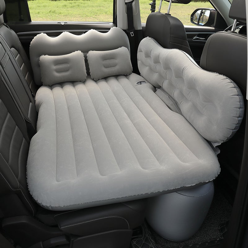 Car Air Mattress Thickened Travel Bed Grey