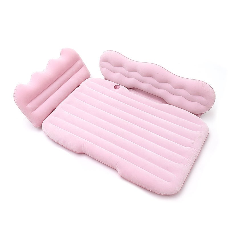 Car Air Mattress Thickened Travel Bed Pink