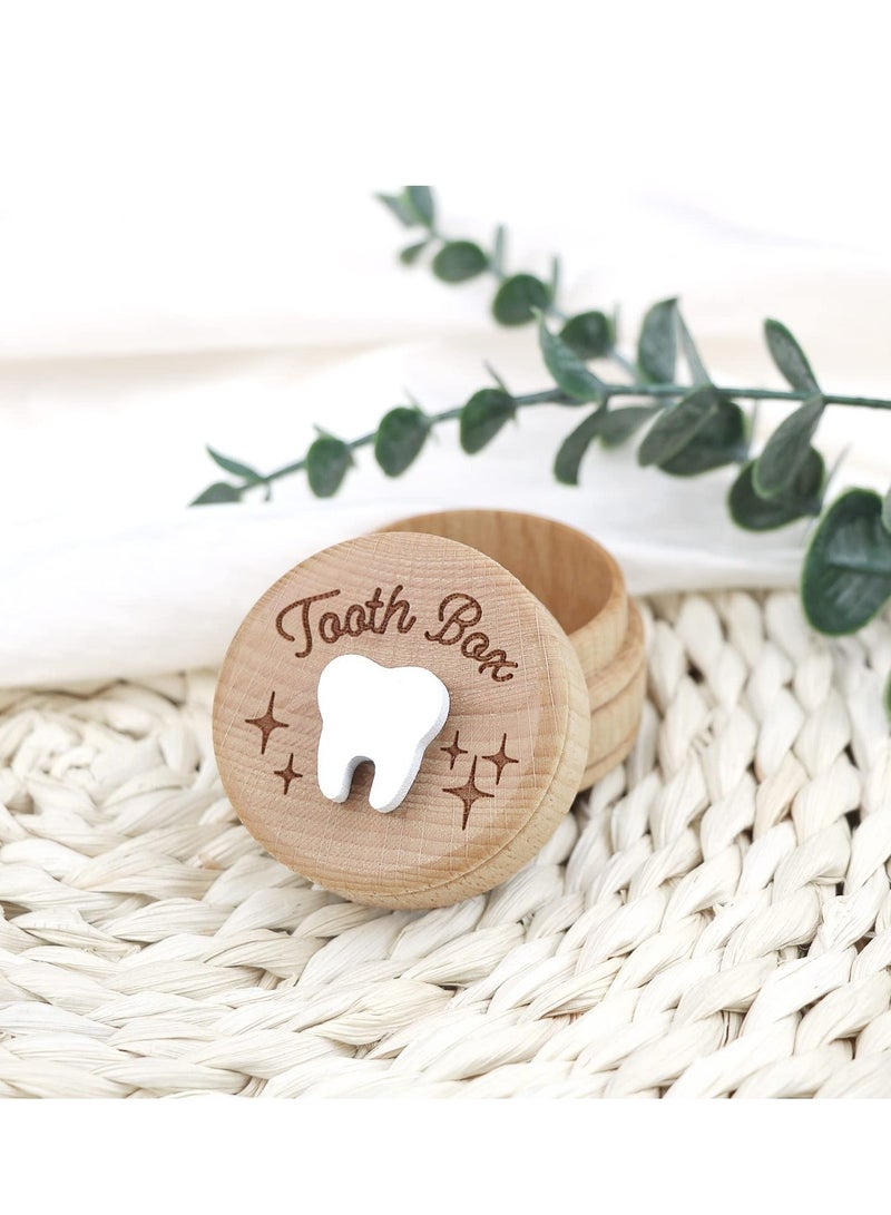 Wooden Tooth Fairy Box,Adorable Keepsake Storage for Boys and Girls Cute Lost Tooth Holder Toddler Teeth Case (1 Piece)