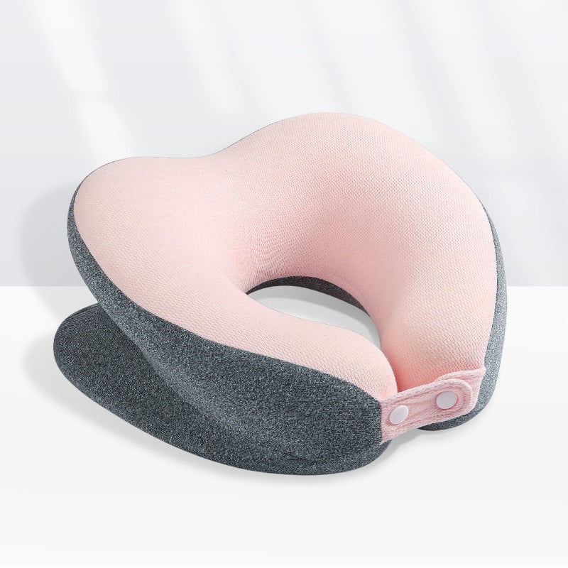 Multifunctional U-shaped pillow nap pillow lying pillow memory foam office Ice Silk removable neck pillow artifact wholesale U-shaped nap pillow girl pink