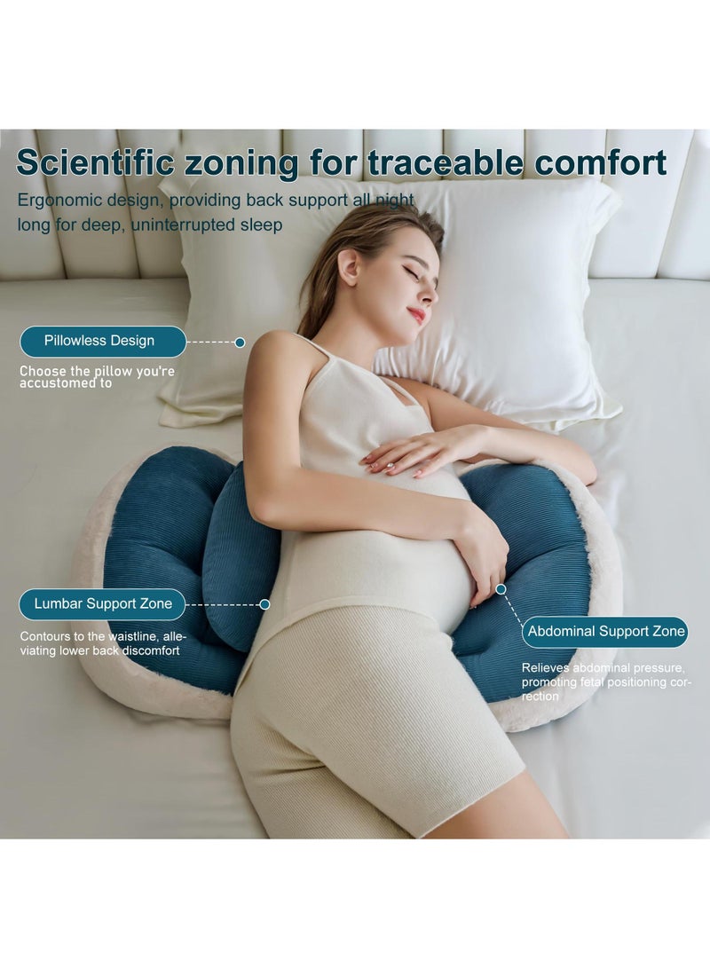 Pregnant Women's Pillow For Waist Protection Side Lying Pillow Abdominal Support Sleeping During Pregnancy U-Shaped Backrest Pillow Adjustable Removable And Washable With A Laundry Bag