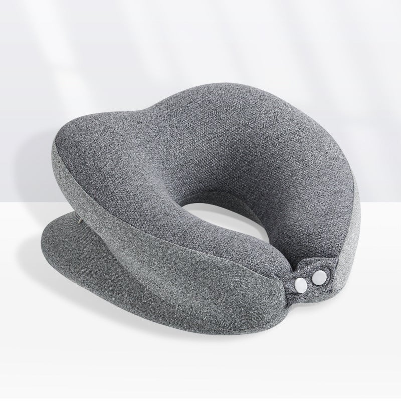 Multifunctional U-shaped pillow nap pillow lying pillow memory foam office Ice Silk removable neck pillow artifact wholesale U-shaped nap pillow smoky gray