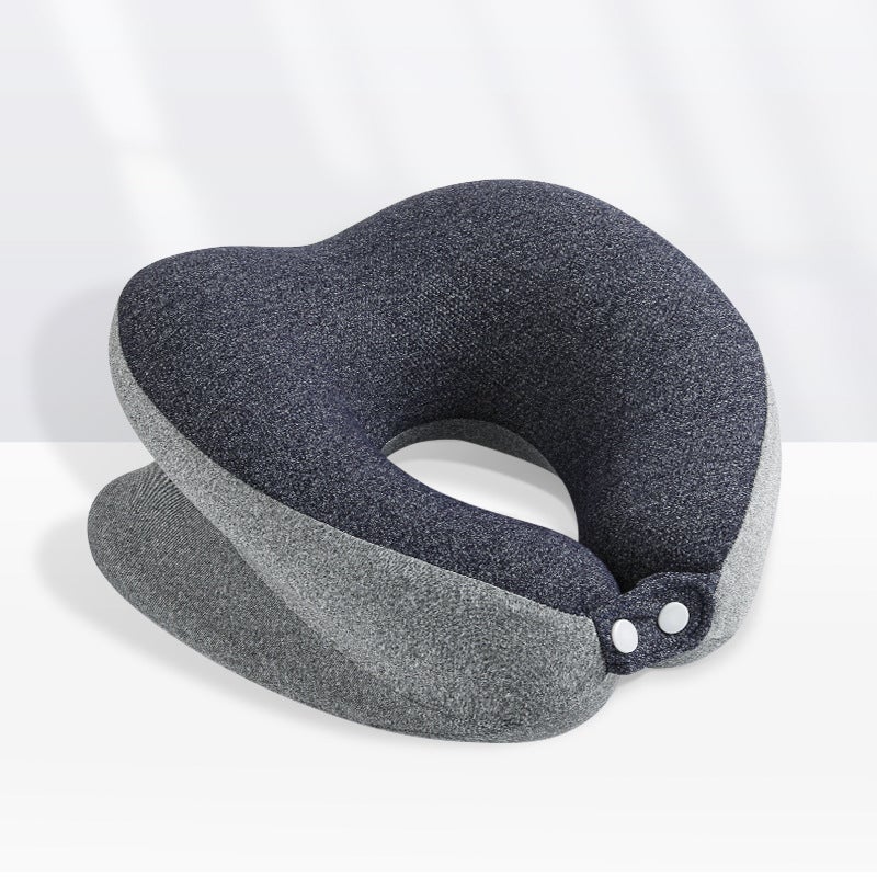 Multifunctional U-shaped pillow nap pillow lying pillow memory foam office Ice Silk removable neck pillow artifact wholesale U-shaped nap pillow navy blue