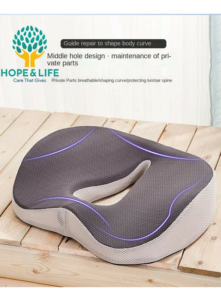 Memory Foam Seat Cushion for Coccyx and Hemorrhoid Pain Relief, Easy to Carry, Anti-Slip, and Rebound to Original Shape