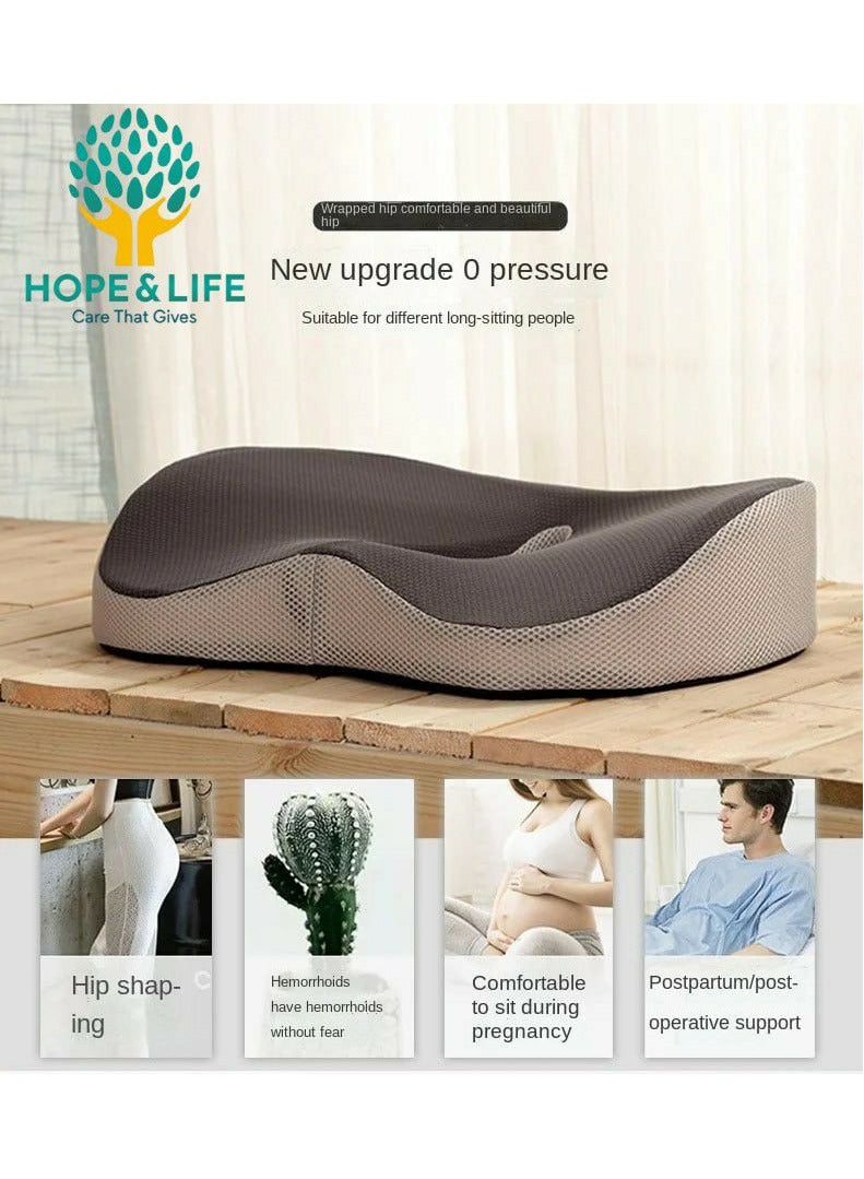 Memory Foam Seat Cushion for Coccyx and Hemorrhoid Pain Relief, Easy to Carry, Anti-Slip, and Rebound to Original Shape