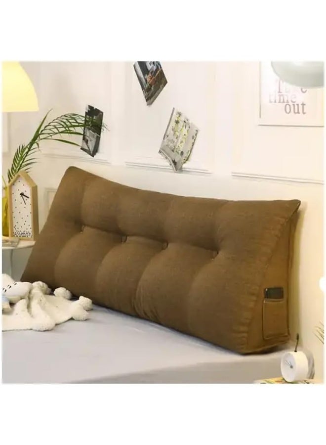 Large Bolster Triangular Backrest Positioning Support Pillow (Coffee Brown)