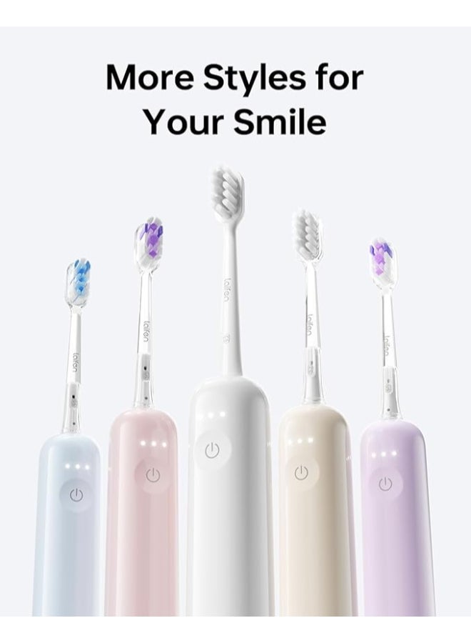 Wave Electric Toothbrush, Oscillation And Vibration Sonic for Adults with 3 Brush Heads, IPX7 Waterproof Magnetic Rechargeable Travel Powered - ABS White