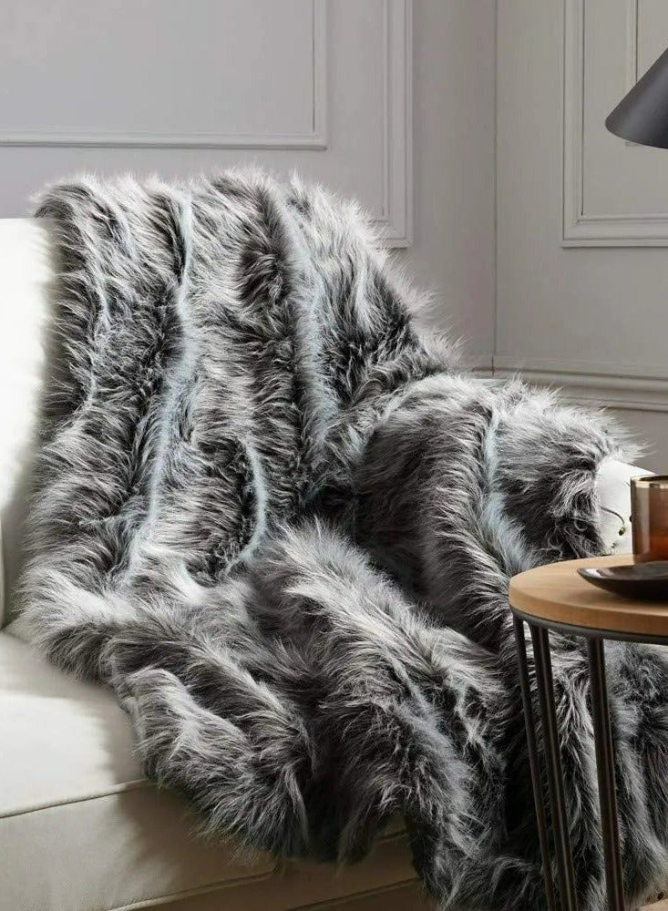 Morpheus Metallic Fur Throw