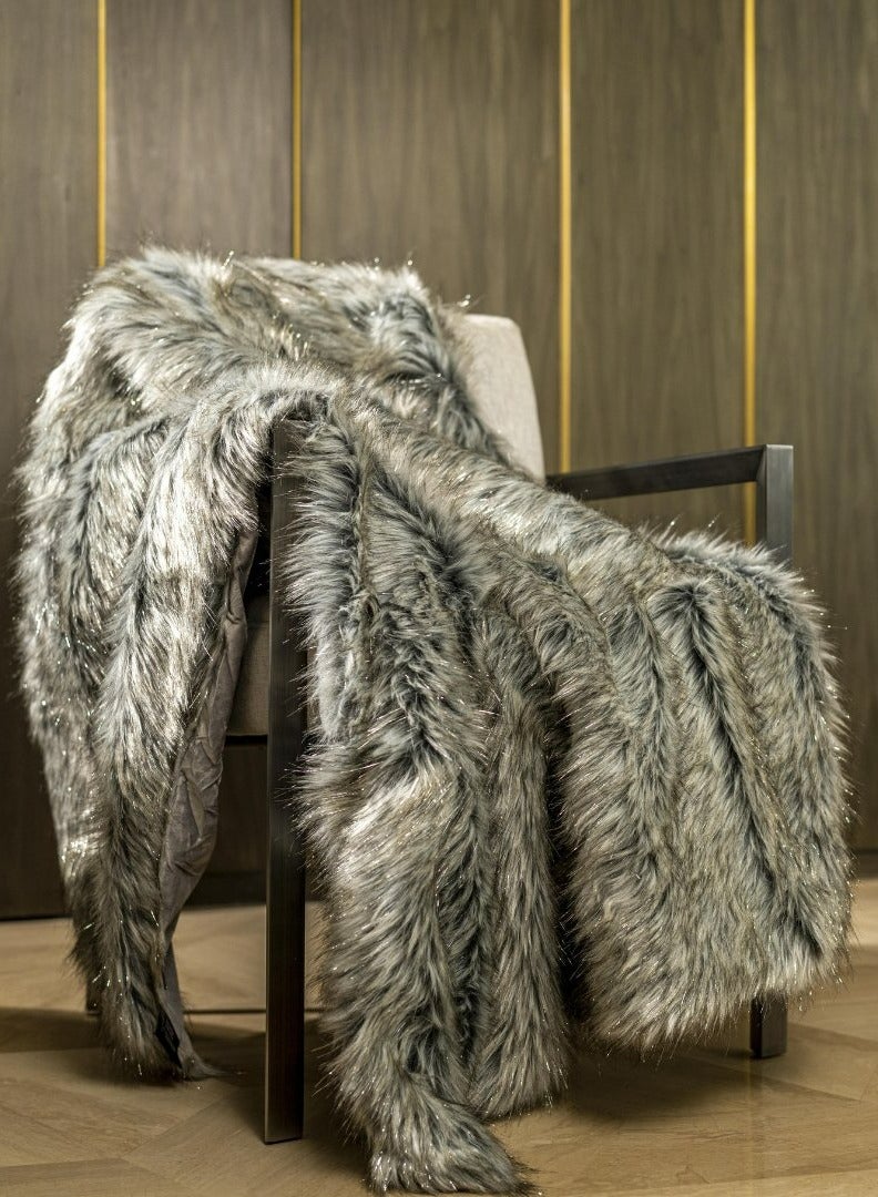 Morpheus Metallic Fur Throw