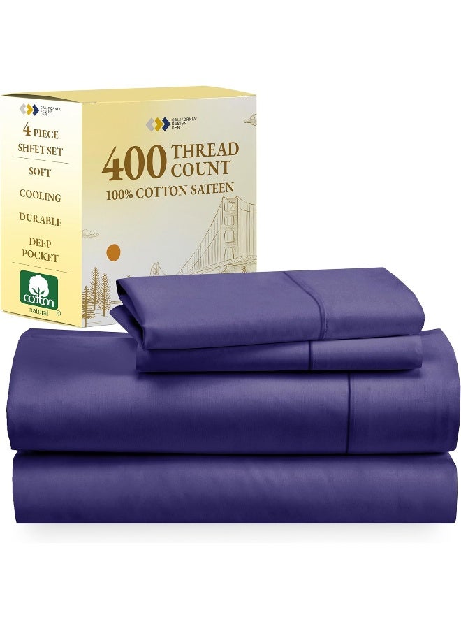 Cotton Sheet Set - 4 Pieces (Purple)