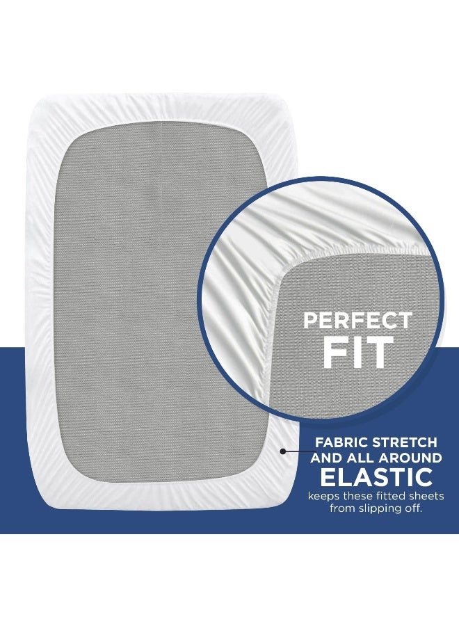 ShopBedding Fitted Hospital Bed Sheets - Soft Knitted Jersey Sheet 4 Pack