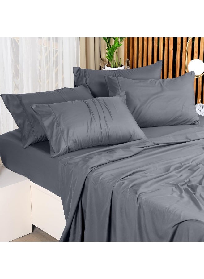 4-Piece Queen Bed Sheet Set (Grey)