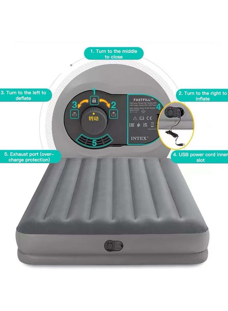 USB Built-in Electric Pump Single Air Mattress 99*191*30CM