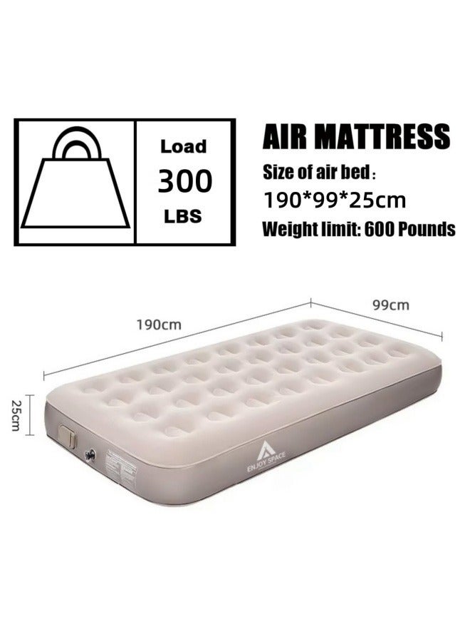 Inflatable Mattress,Camping Air Mattresses,Air Bed with Built in Pump,Twin Air Mattress,Portable Air Mattress,for Home Camping Travel (Single/190 * 99 * 25cm)