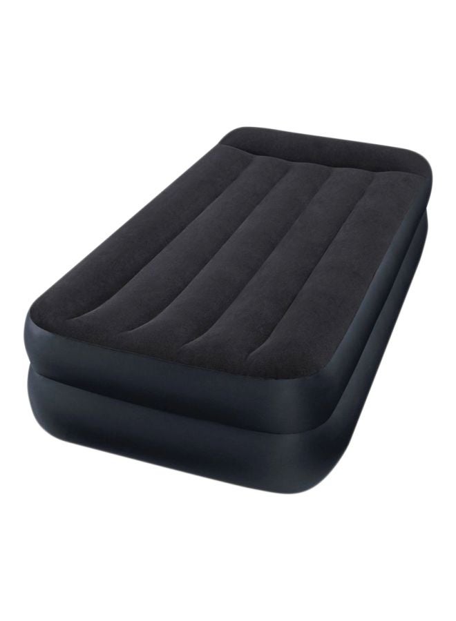 Airbed With Built-in Pillow And Electric Pump Black/Blue 190.5x99.1x41.9cm