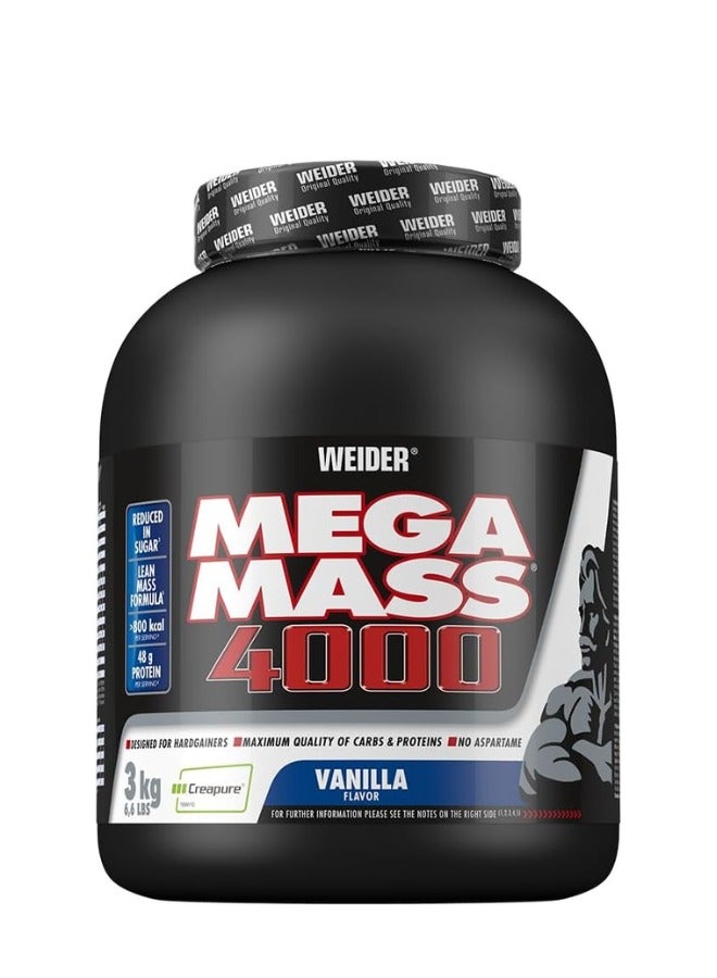 Weider Mega Mass 4000 Weight Gainer Vanilla Flavour  3Kg