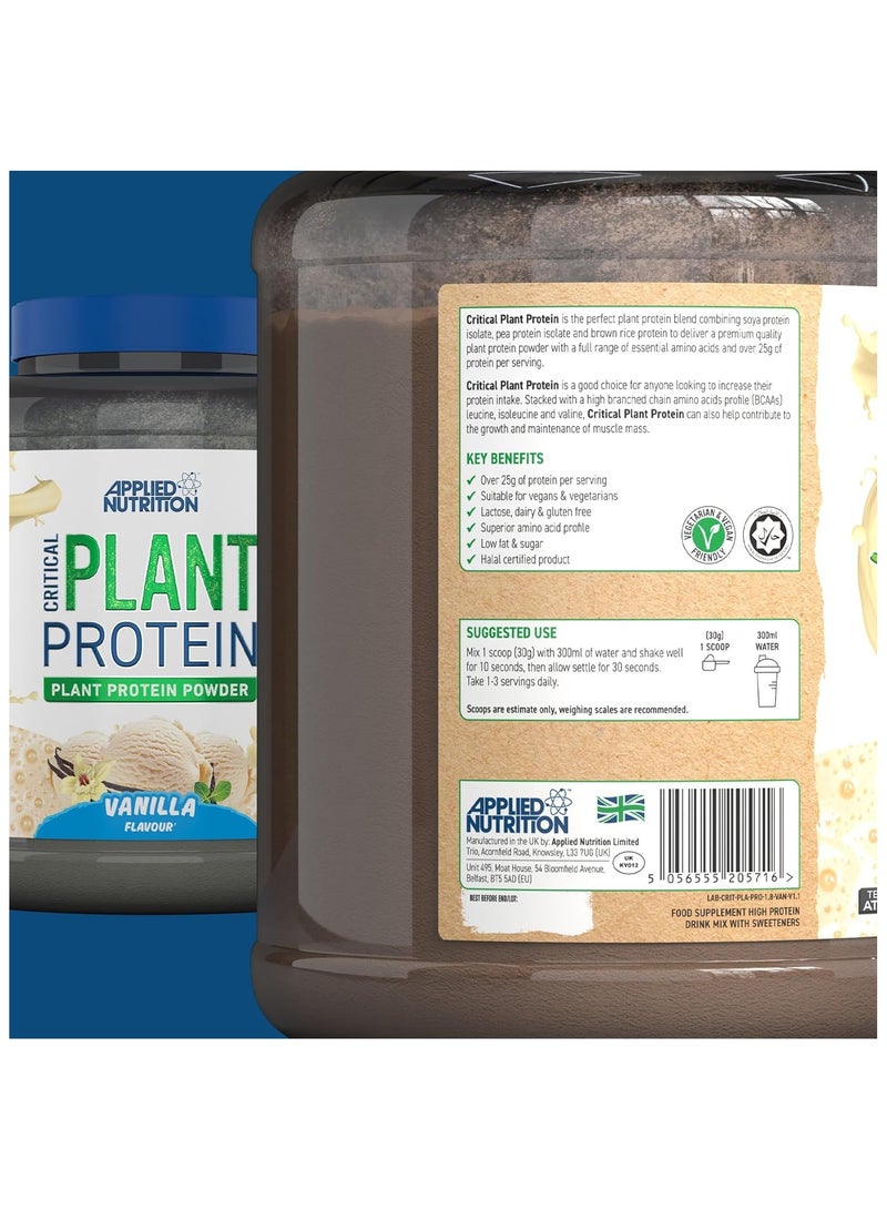 Critical Plant Vegan Protein Powder Vanilla Flavour 60 Servings 1.8 kg