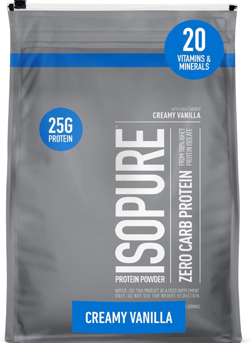 Isopure Zero Carb Protein Creamy Vanilla, 7.5 LB 25 Grams Protein Per Scoop