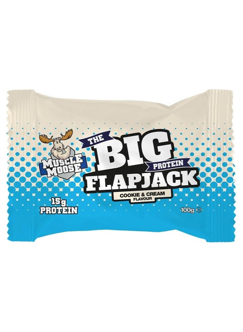 Muscle Moose Big Protein Flapjack 15g Protein (PACK OF 12, COOKIES AND CREAM)