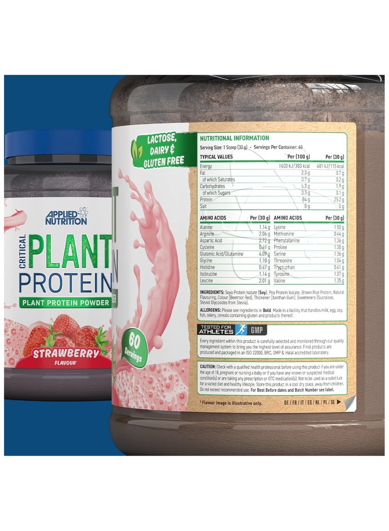 Critical Plant Vegan Protein Powder Strawberry Flavour 60 Servings 1.8 kg