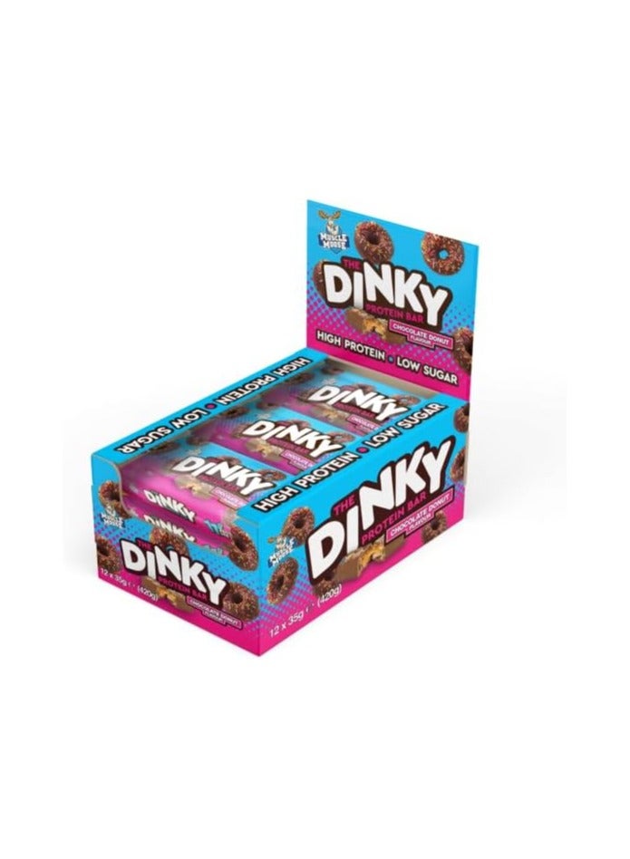 Muscle Moose Dinky Low Sugar Protein Bar, 11g Protein (PACK OF 12, CHOCOLATE DOUGHNUT)