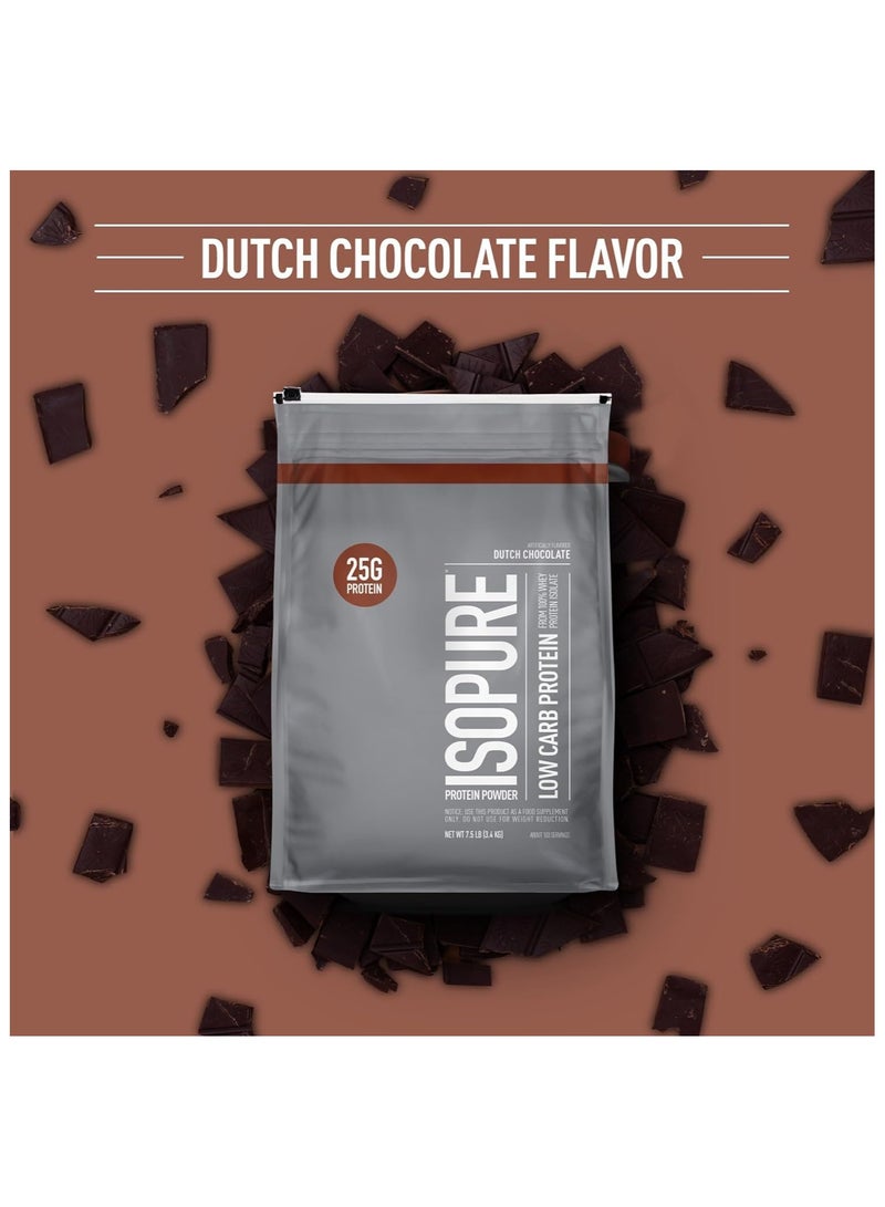 Isopure Zero Carb Protein Dutch Chocolate 7.5 LB 25 Grams Protein Per Scoop