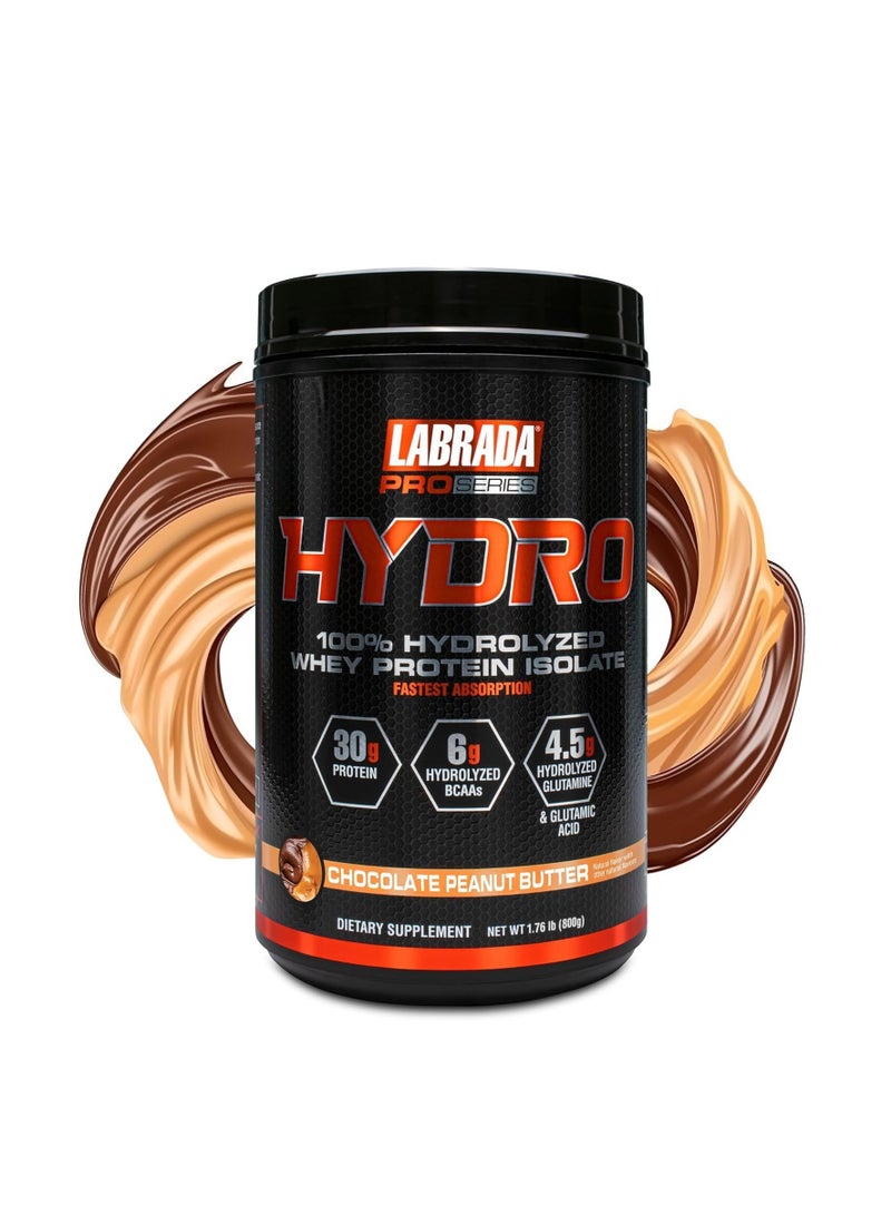 Labrada Hydro 100% Hydrolyzed Whey Protein Isolate Chocolate Peanut Butter 1.76lb 800g