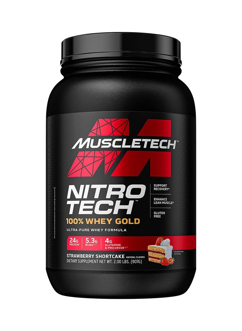 Nitro-Tech Whey Gold Protein Powder-Whey Protein Isolate Smoothie Mix Powder for Women And Men-Strawberry - 28 Serving