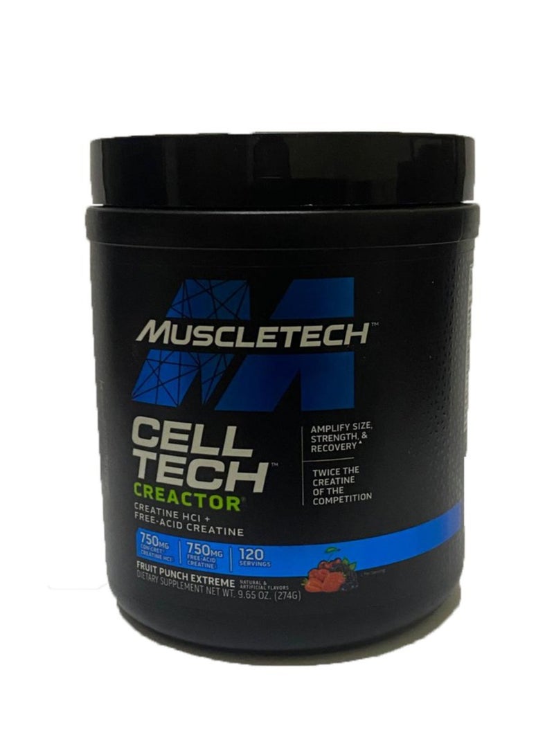 Cell Tech Creactor Creatine HCl  Free Acid 120 Servings