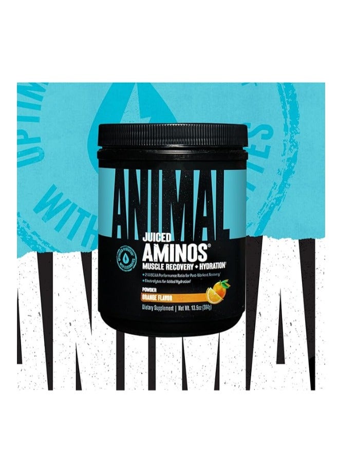 Animal Juiced Aminos - 6g BCAA/EAA Matrix plus 4g Amino Acid Blend for Recovery and Improved Performance, Orange Flavor - 30 Servings