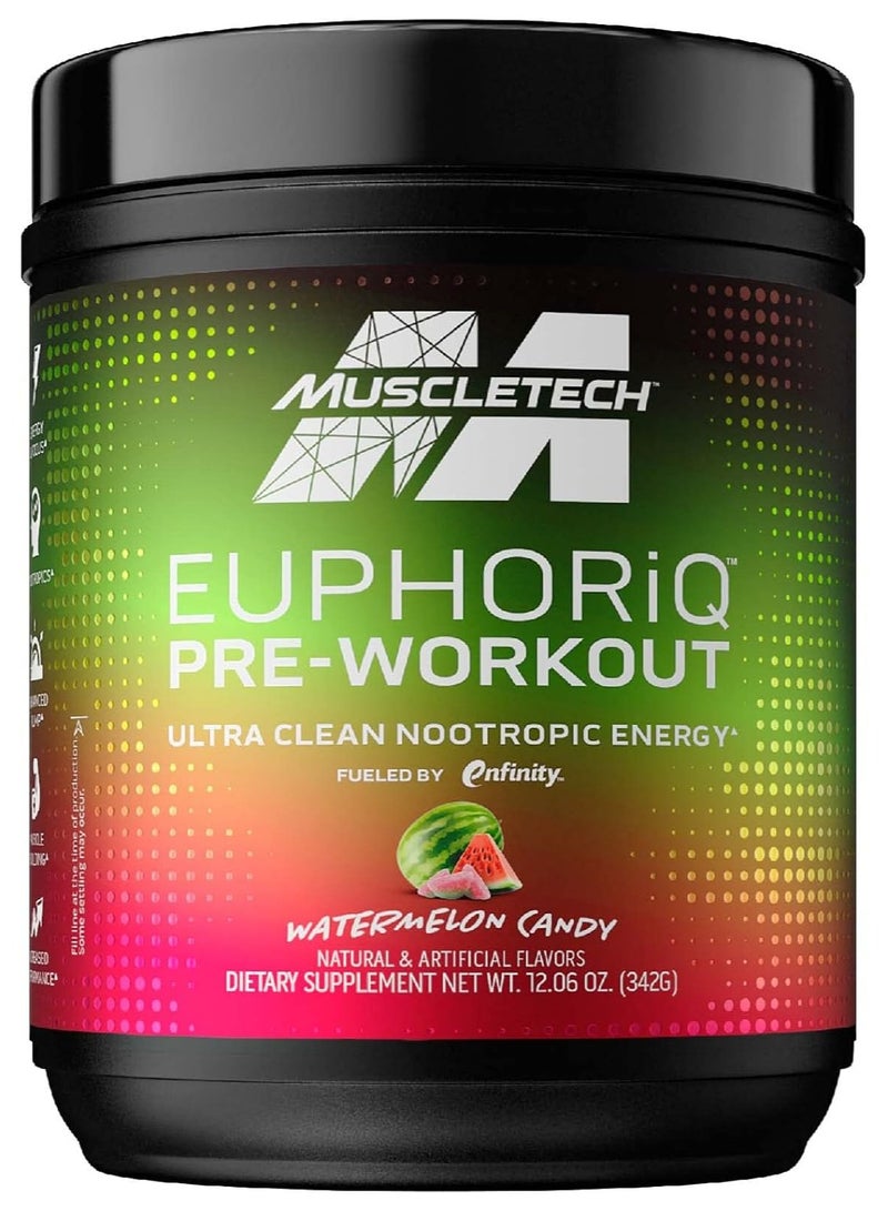 EuphoriQ PreWorkout Ultra Clean Nootropic Energy  Watermelon Candy 340 g